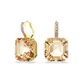 Millenia drop earrings, Mixed cuts, Caramel, Gold-tone plated